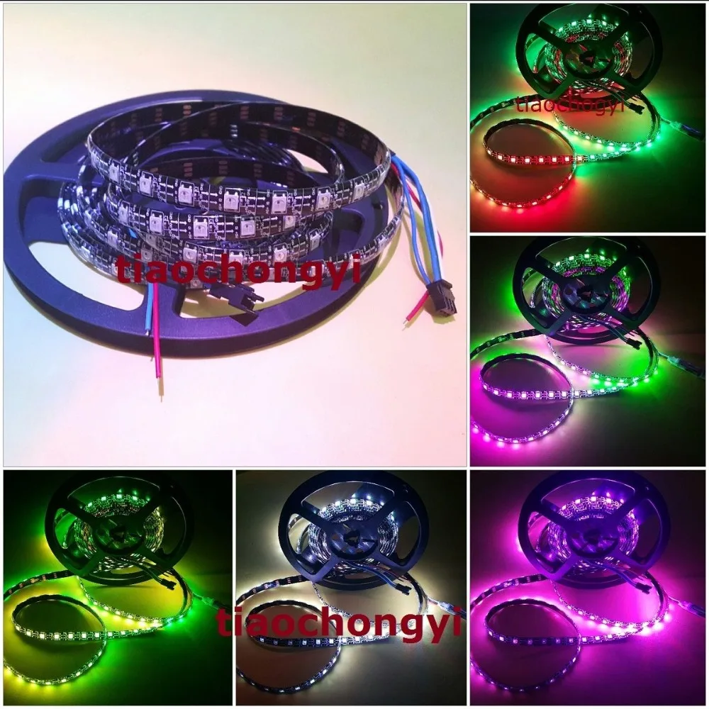 Светодиодная лента WS2812B RGB 5 м 60 пикселей/м Адресуемая В черная печатная плата