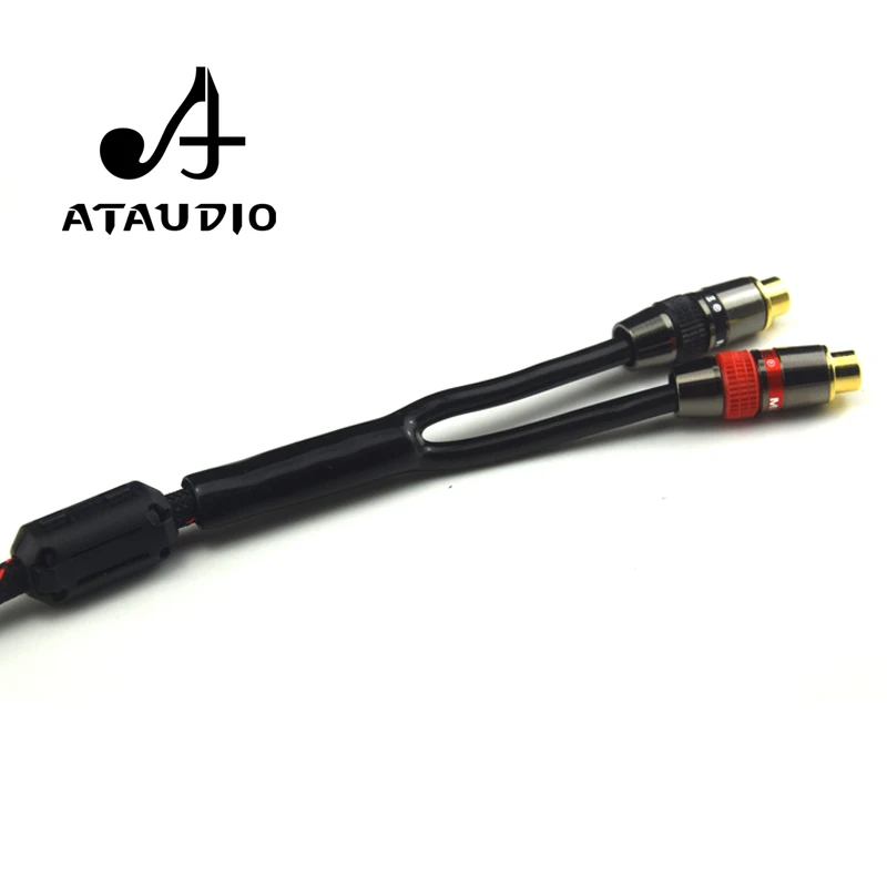 Аудиокабель ATAUDIO Hifi 3 5 мм штекер на 2RCA гнездо 4N OFC к RCA|rca audio cable|3.5 to rcaaudio cable |