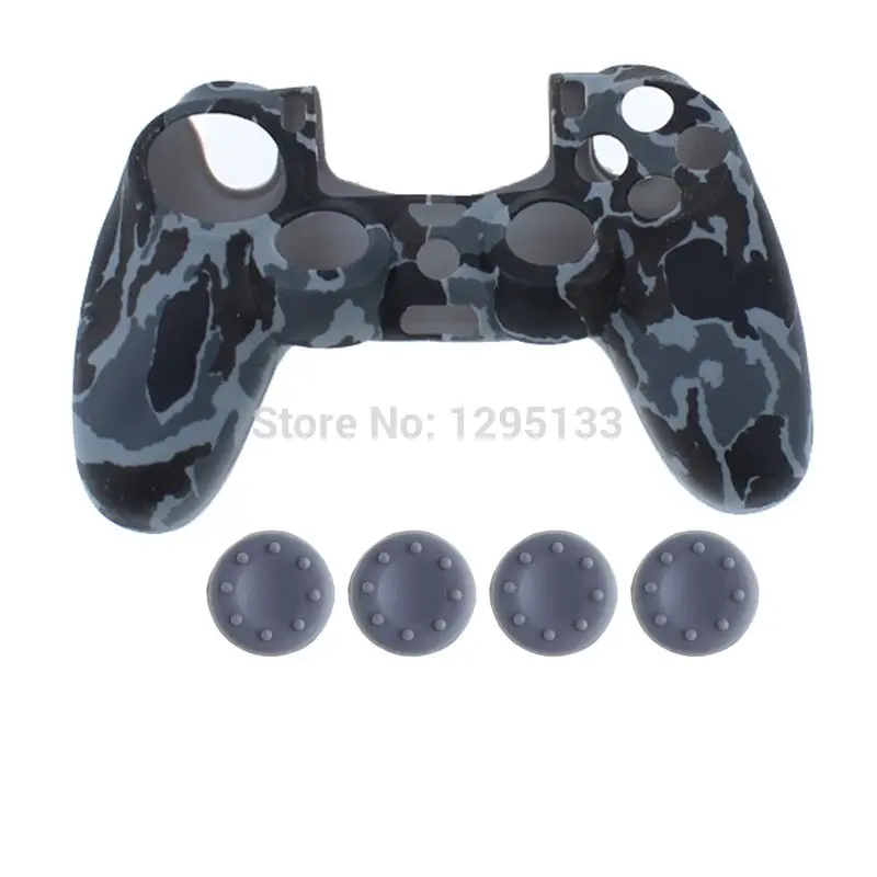 Камуфляжный силиконовый защитный кожаный чехол для sony Playstation PS4 Play Station PS 4 Dualshock 4 игровой джойстик - Цвет: Camo Grey