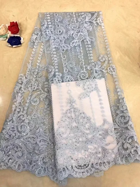Nigerian Lace Fabrics High Quality Lace African Cord Lace Fabric Mint Green French Tulle Lace Fabric For Wedding Dress X11