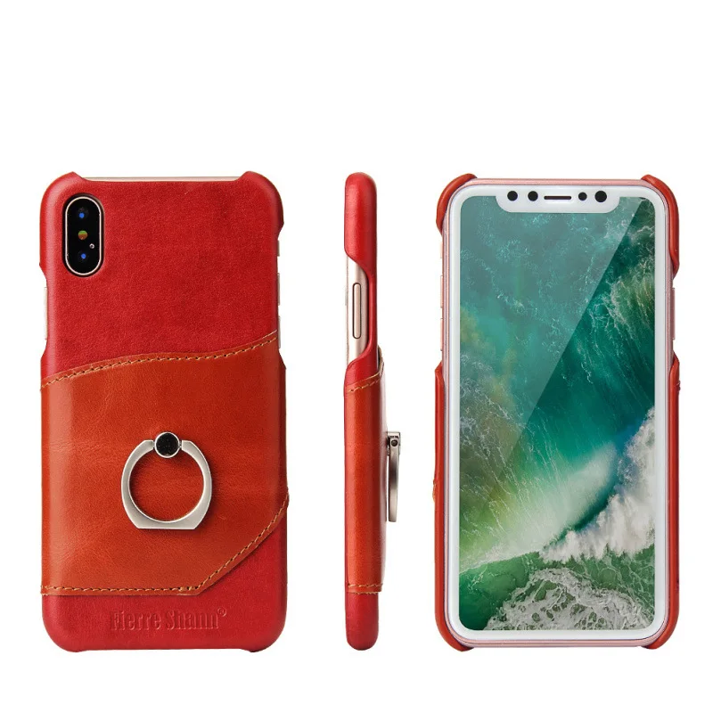 3 вида цветов для iphone X высококачественный чехол из натуральной телячьей кожи