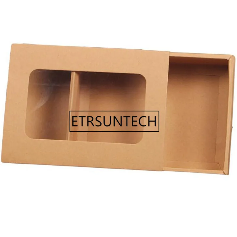 100 шт./лот подарочные коробки из крафт бумаги носки шарф чай конфеты упаковочная