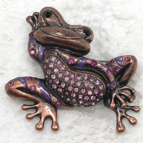 Брошь в античном стиле из меди и эмали брошь лягушка C522 D3|brooch purple|enamel broochpin brooch |