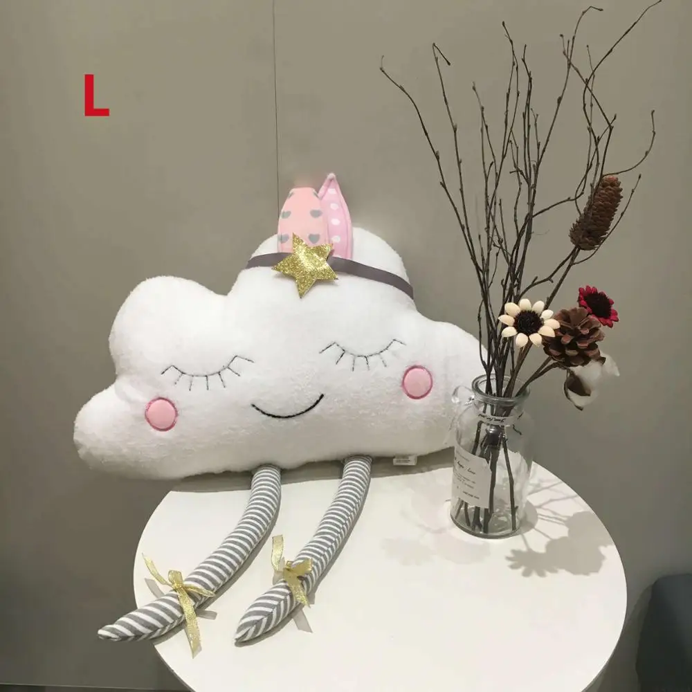L 1 шт. Ins мягкая плюшевая подушка с облаком, диванная подушка, Kawaii облако, мягкие плюшевые игрушки для детей, детские подушки, детский подарок - Цвет: L