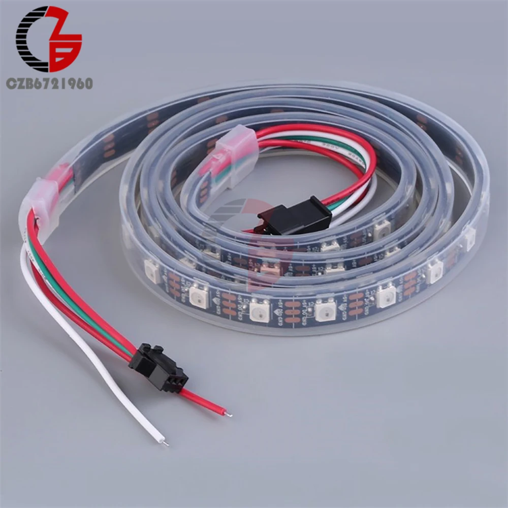 Светодиодный светильник-полоска 1 м 60 см WS2812B 5050 RGB водонепроницаемый цветной