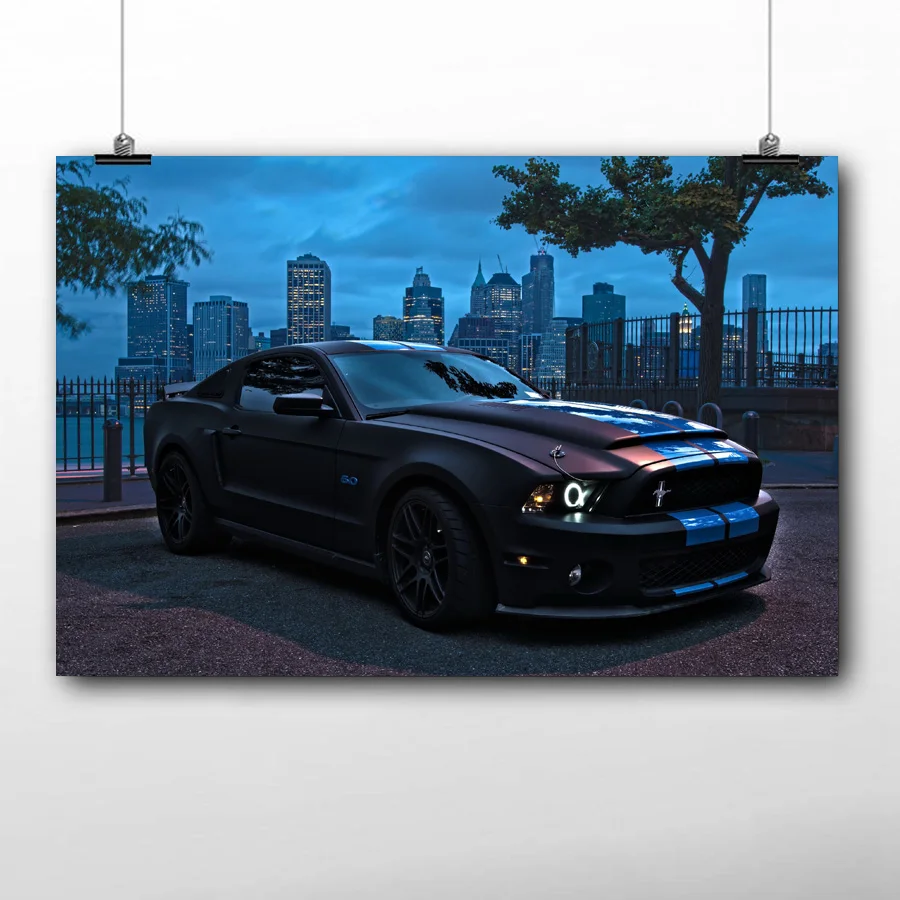Fords Mustang Shelby GT500 городской пейзаж супер автомобиль Холст плакат и принты настенные