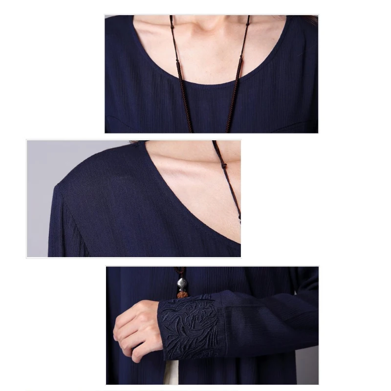 OkayMom корейские льняные платья для беременных одежда синее длинное свободное