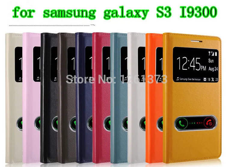 Роскошный чехол из искусственной кожи с окошком для Samsung Galaxy S3 SIII i9300|for samsung