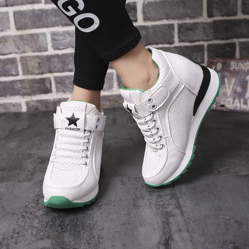 Кроссовки без рукавов визуально увеличивающие рост кроссовки на высоком каблуке