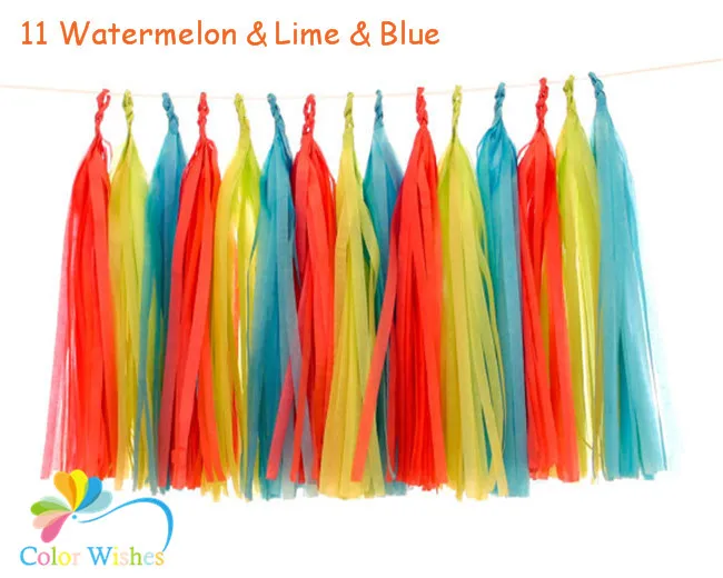 Гирлянда с зеленым лаймом и оранжевой папиросной бумагой 25*35 см 15 шт./лот