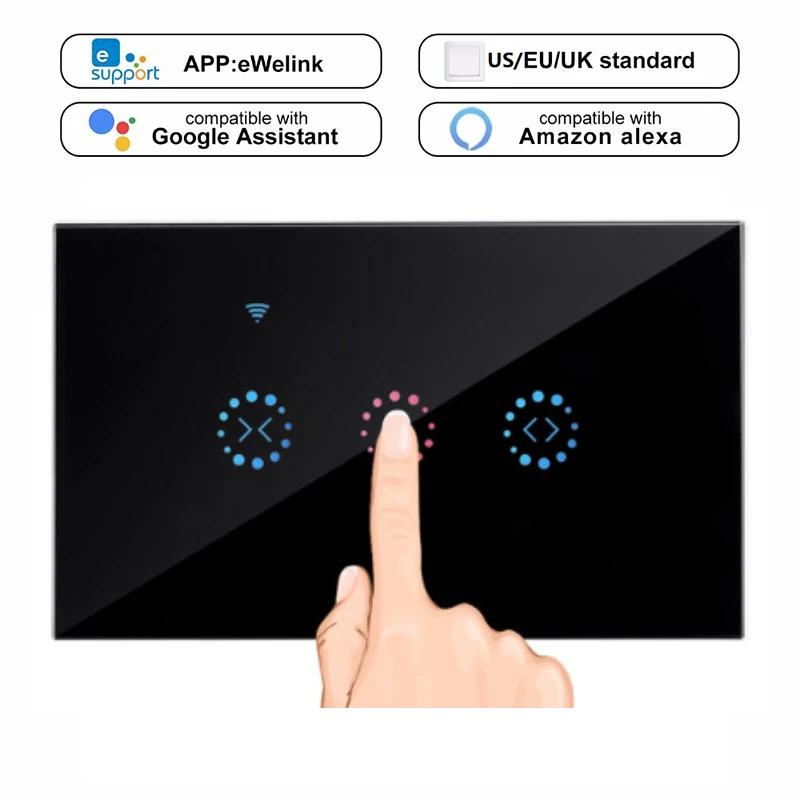 

Smart Home WiFi Electrical touch Blinds curtain switch Ewelink APP Voice Control by Alexa Echo for Mechanical Limit Blinds Motor