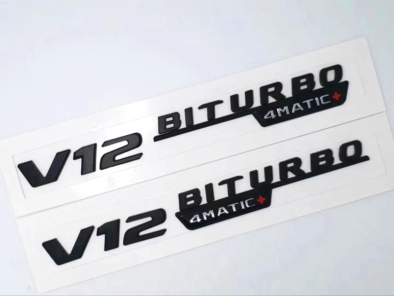 3D наклейки для автомобиля хром &quotV12 BITURBO 4matic&quot буквы эмблемы подходит Benz 2