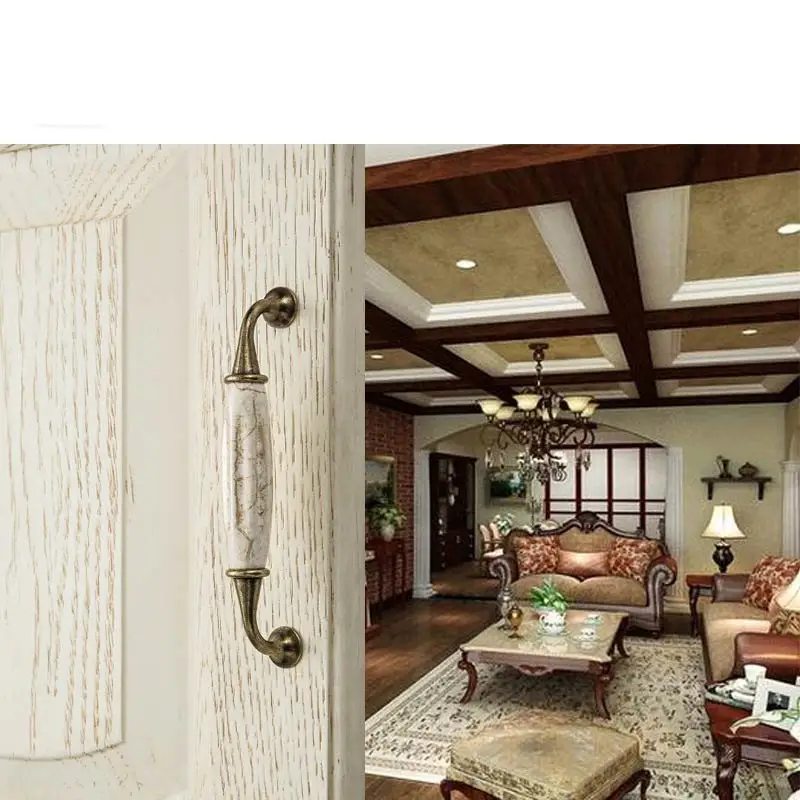 MEGAIRON ручки для антикварной мебели керамические дверные кухонные шкафа мраморные