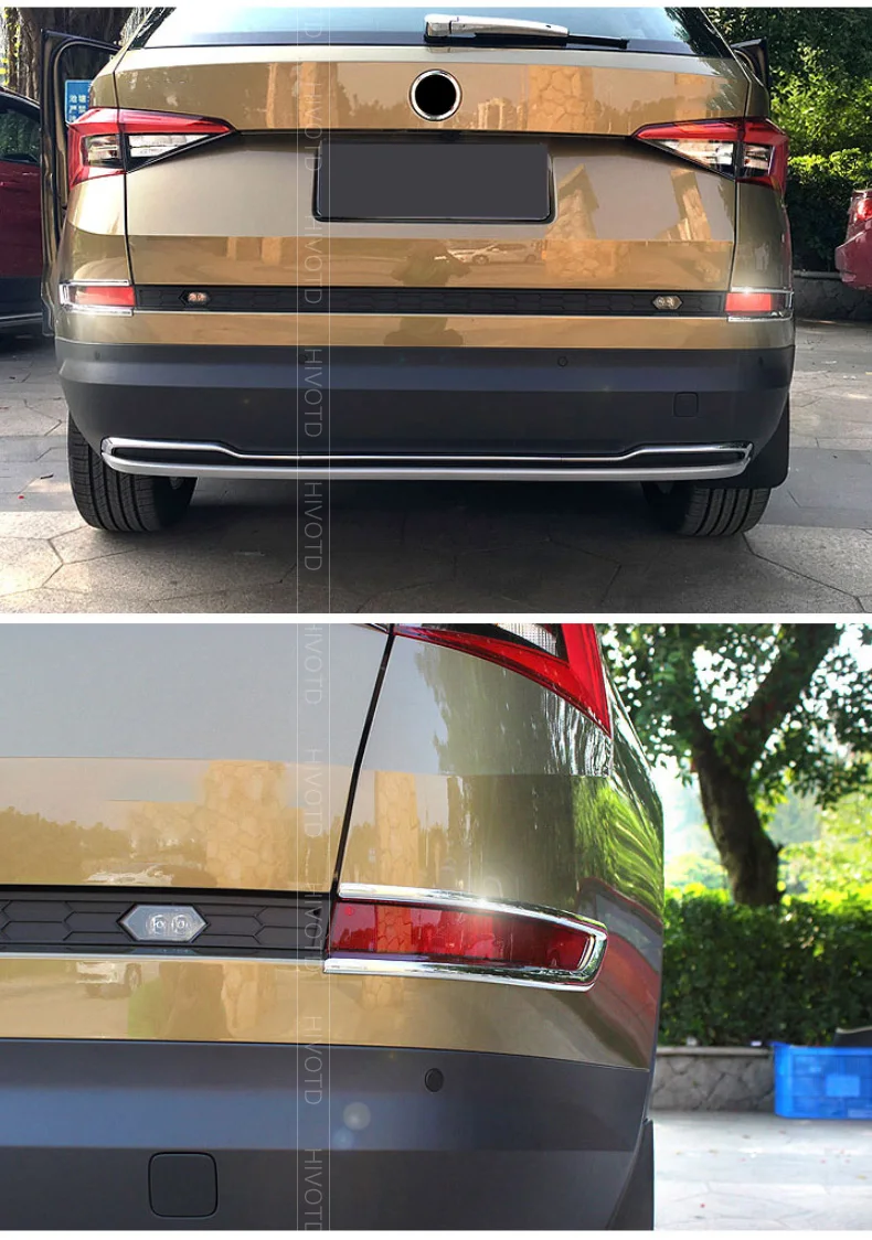 Hivotd для Skoda Kodiaq шкода кодиак автомобильный-Стайлинг Хромированная передняя лампа заднего противотуманного фонаря рамка обшивка светильник для бровей Внешнее украшение части,автотовары