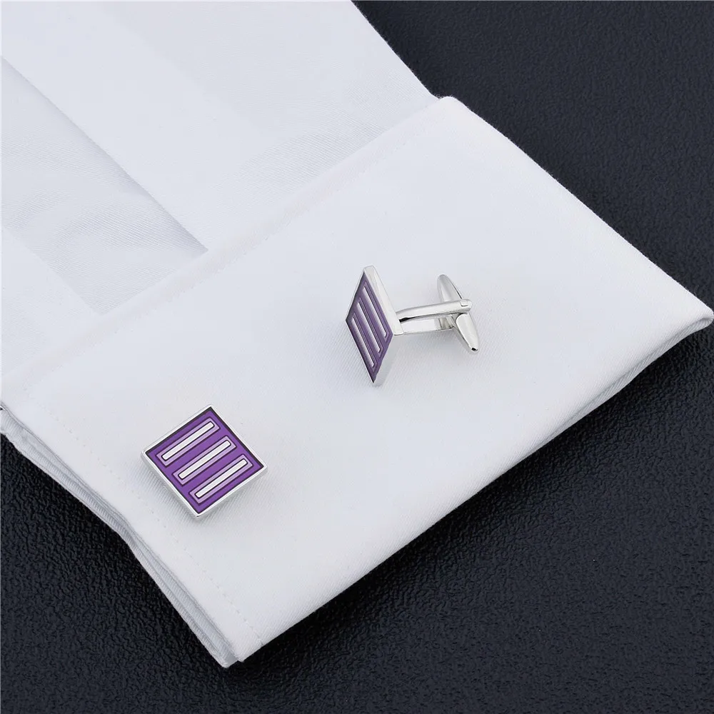 1 пара розничных фиолетовых запонок эмалированные ювелирные изделия Модные