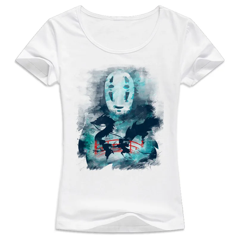 

Spirited Away 2017 Summer tshirt Women harajuku kawaii t shirt white Short girl O-Neck T-shirt female WT546
