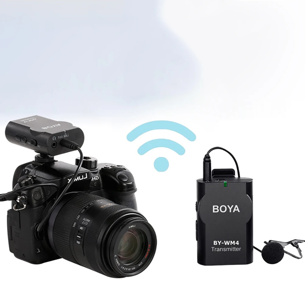 BOYA BY WM4 Беспроводная петличная микрофонная система для Canon Nikon Sony Panasonic DSLR камера
