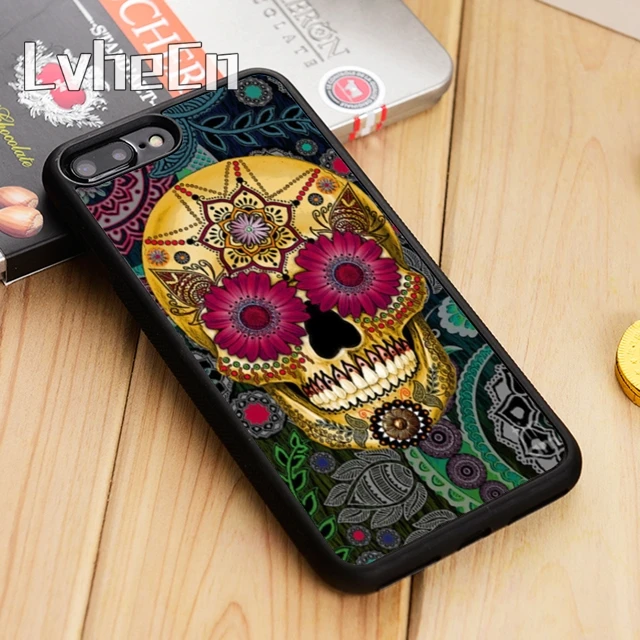 Чехол для телефона LvheCn с мексиканским сахарным черепом iPhone 5 6 s 7 8 plus 11 12 Pro X XR XS Max