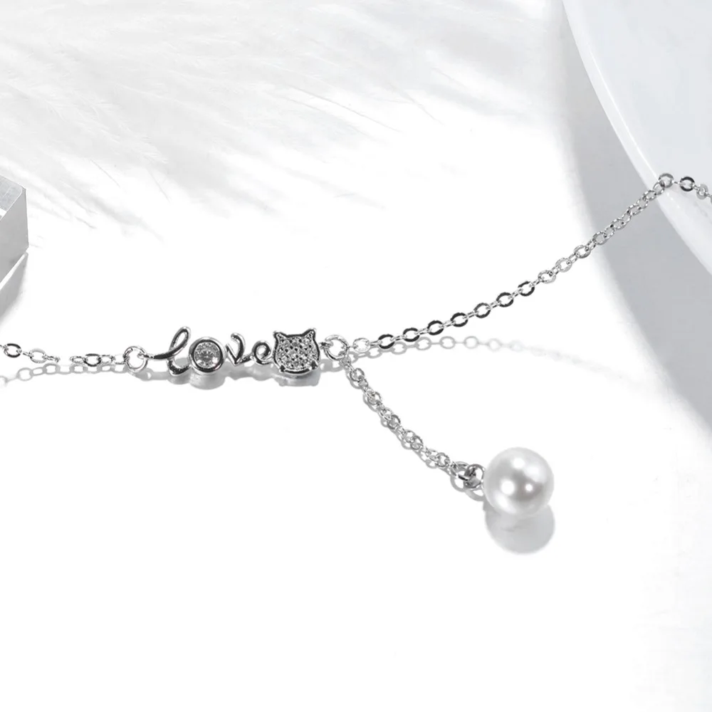 ERLUER очаровательный браслет для женщин ювелирное изделие с котом и кристаллами