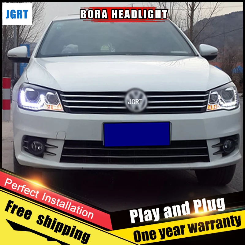 2 шт. автомобиль Стиль светодиодный фары для VW Bora 2013-2015 налобный фонарь объектив