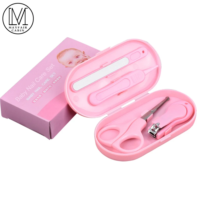 

4Pcs Infant Baby Health Care Kits Portable Newborn Baby Grooming Set Nail Clipper Scissors Safety Care Set for Baby Travel Tools
