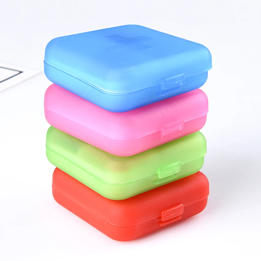 1pc Mini Pill Box Foldable Container Drug Tablet Storage Travel Case Holder Cute Plastic Medicine 4 grids | Дом и сад