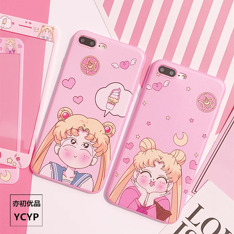 Чехол Sakura для iphone X Cardcaptor+ Защитная пленка для экрана из закаленного стекла для iphone 6 6s Plus 7 7plus 8 8plus Сейлор Мун