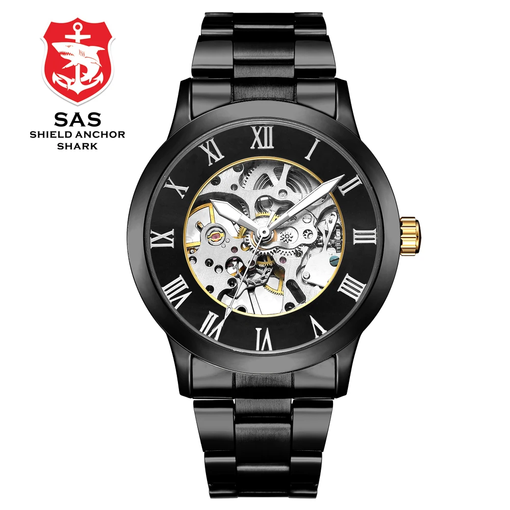 Механические часы Мужские автоматические Роскошные полые модные часовой