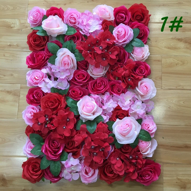 Высокая плотность плотный цветок стены 40x60 см красочные шелковые искусственные цветы розы романтический для свадебного фона украшения