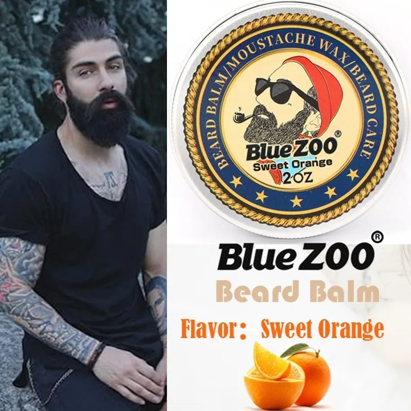 Blue ZOO 60 г натуральный органический бальзам для бороды воск усов лица роста волос