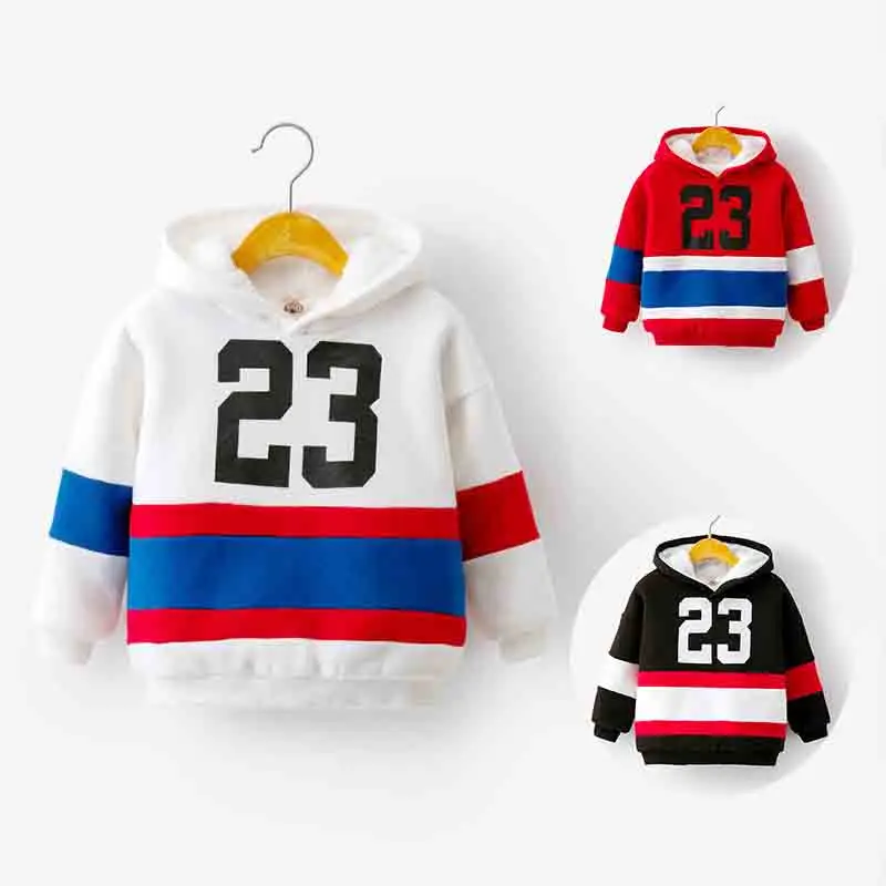 Толстовка для мальчиков и девочек BibiCola теплый хлопковый свитер с капюшоном на