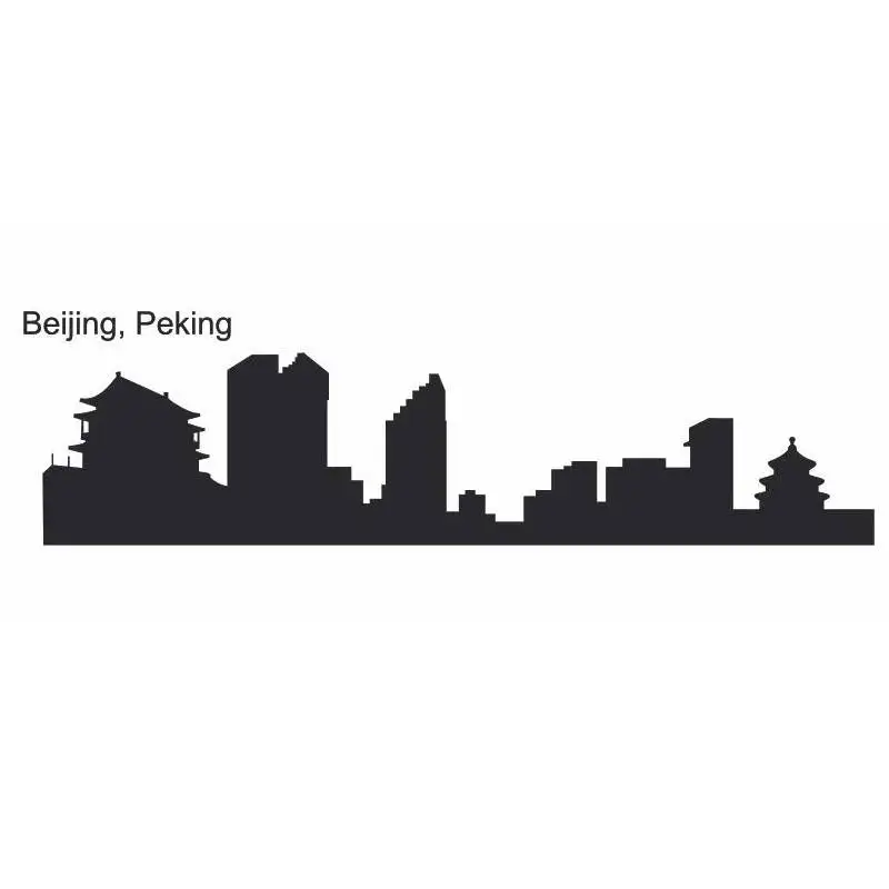 Пекин город наклейка Landmark Skyline настенные наклейки эскиз плакат Parede домашний
