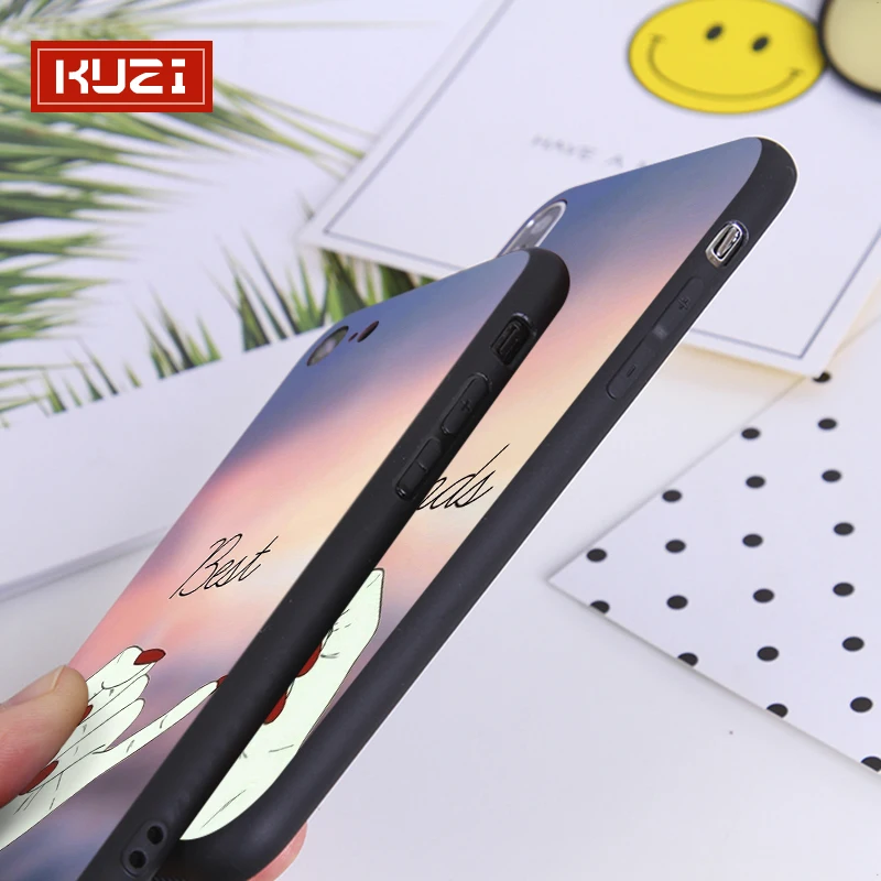 Kuzi Best Friend Forever чехол для Iphone X XS 8 7 6 6s Plus Coque Fundas Capa Мягкий ТПУ силиконовый Роскошный