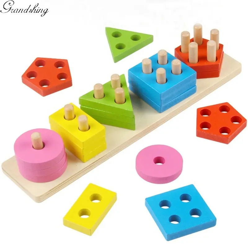 Монтессори Игрушечные лошадки деревянный геометрический Сортировки Доска