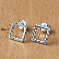 316 l stainless steel stud earrings brief hollow out square 8mm no fade allergy free