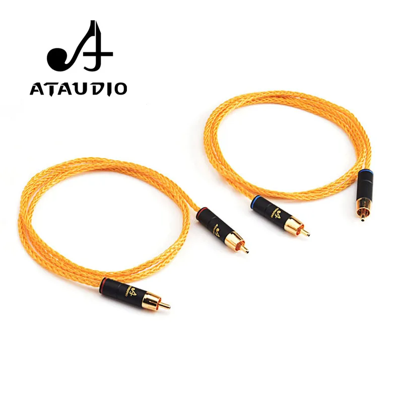 ATAUDIO Hifi RCA кабель высокого качества золотистый 2rca аудио штырь штырь|Кабели VGA| |
