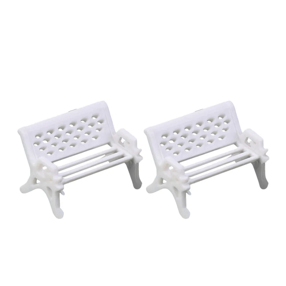 2019 2 шт. белые скамейки для парка современные миниатюрные искусственные игрушки