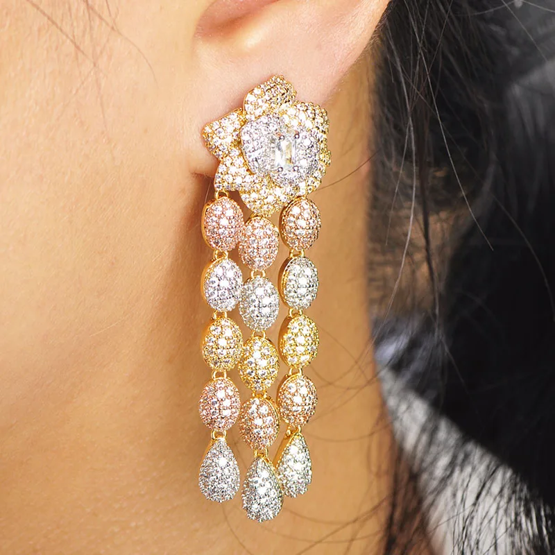 Dazz Роскошные Длинные подвеска кисточкой колье Цепочки и ожерелья Серьги