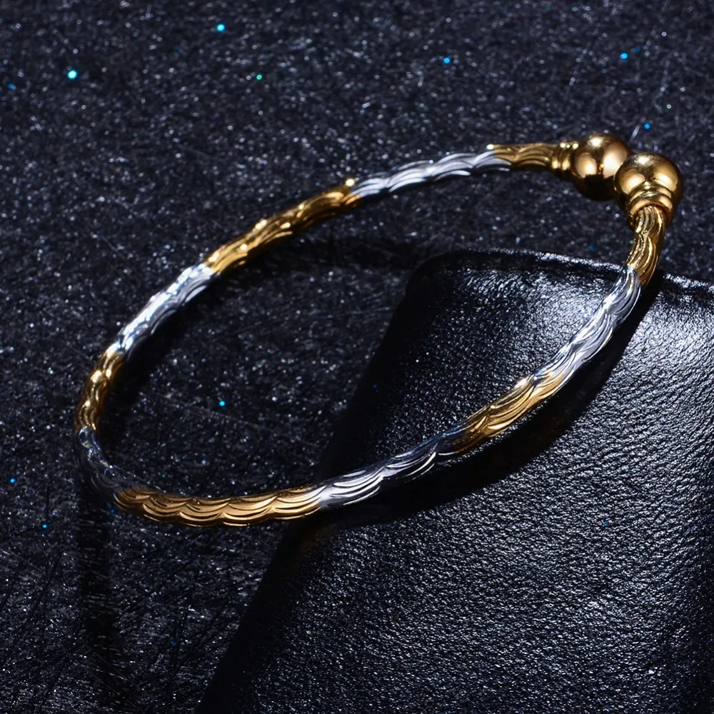 WANDO 1 шт./лот двухцветный Модный женский Эфиопский браслет золотого цвета