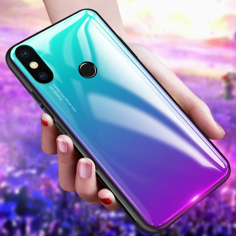 Роскошный градиентный чехол из закаленного стекла для Xiaomi MI Mix 2 2s 6 6x8 SE 5X A1 Redmi 5 plus
