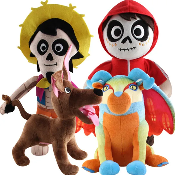 4Pcs lot Disney мультфильм аниме Коко плюшевые Игрушечные лошадки 25-30 см Мигель Hector Данте собака чучела Куклы для детей на день рождения Best подарки - Цвет: 4Pcs lot