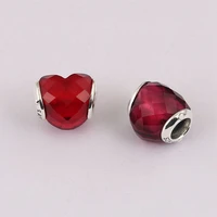 authentic 925 sterling silver bead valentines day heart glass beads for original pandora charm bracelets bangles jewelry