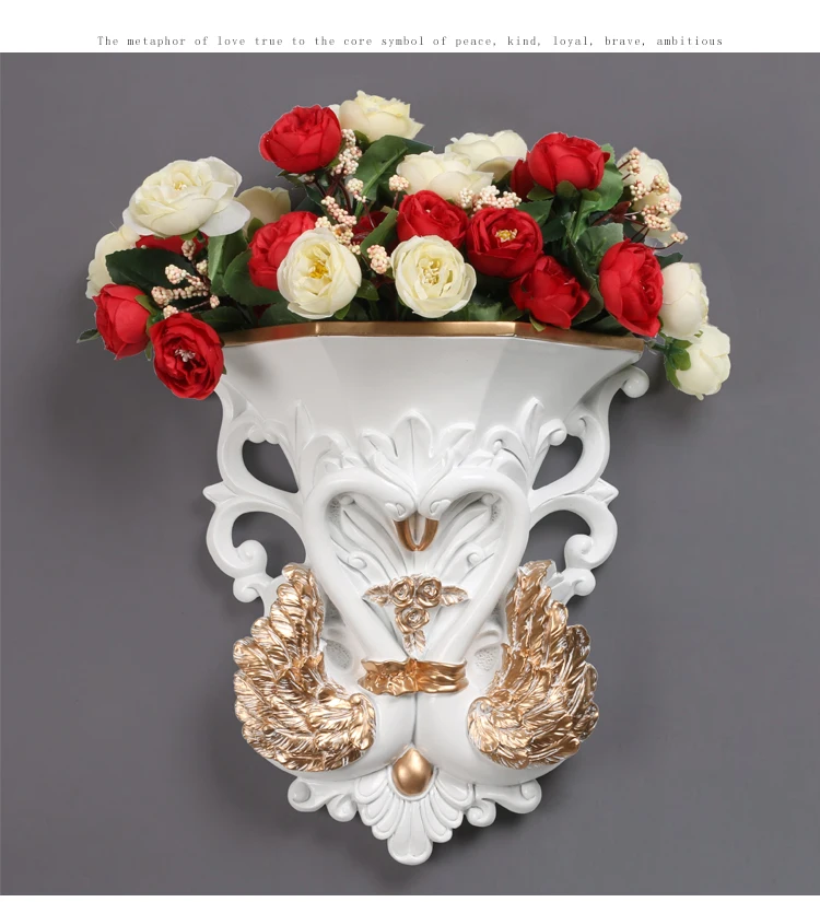 Европейская настенная ваза из смолы + украшение искусственных цветов креативный