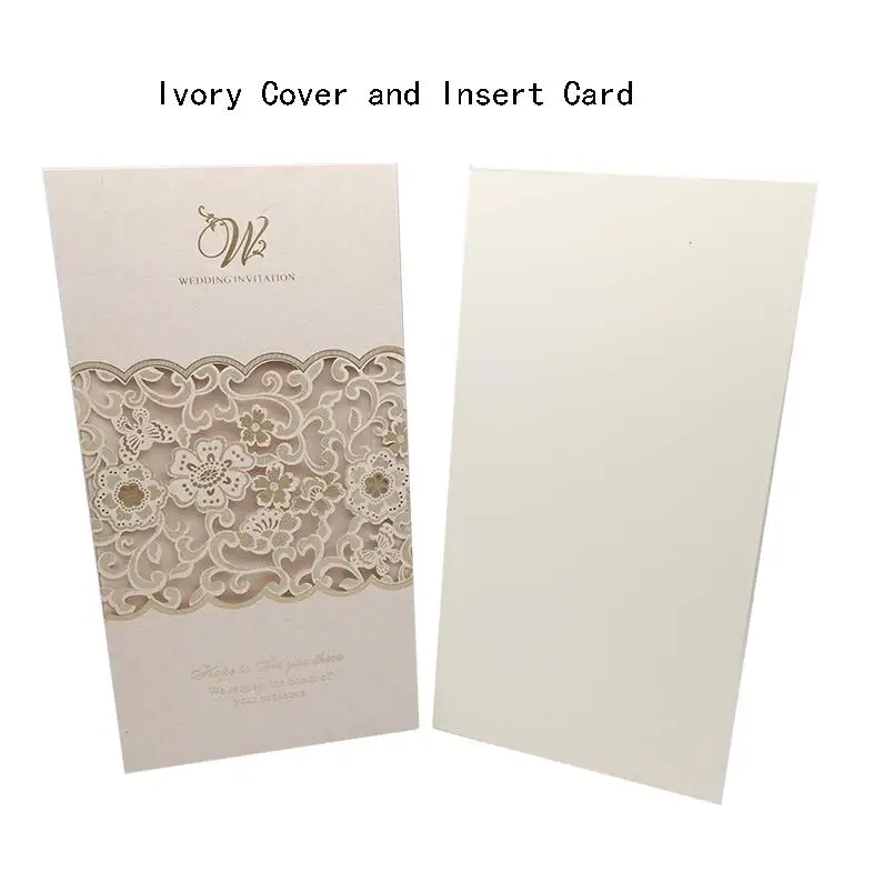 White Cover Inner 1 шт., синий, белый, красный, лазерная резка, свадебные пригласительные открытки, роза, элегантная поздравительная открытка, Заказные конверты, украшения для свадебной вечеринки - Цвет: White Cover Inner