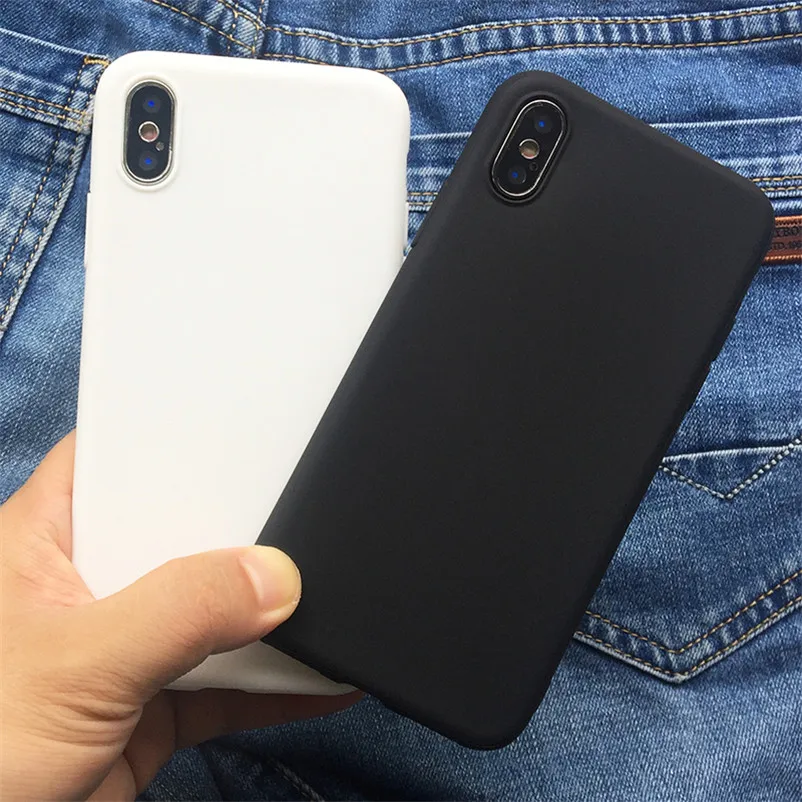 Белый черный матовый чехол для iPhone 11 Pro Xs Max XR X 10 5 5S SE 6 6S 7 8 Plus мягкая задняя крышка