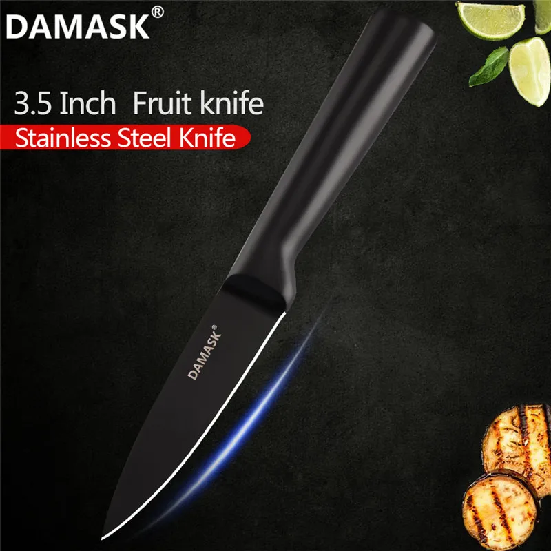 3.5 inch paring Дамасский черный Легенда кухонный нож Ультра острое лезвие шеф-повара набор кухонных ножей 3Cr13 из нержавеющей стали японские столовые приборы инструменты для приготовления пищи - Цвет: 3.5 inch paring
