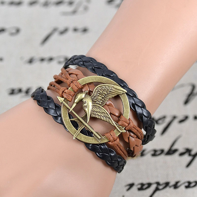 Модный женский плетеный кожаный браслет DIY комбинированный костюм ручной