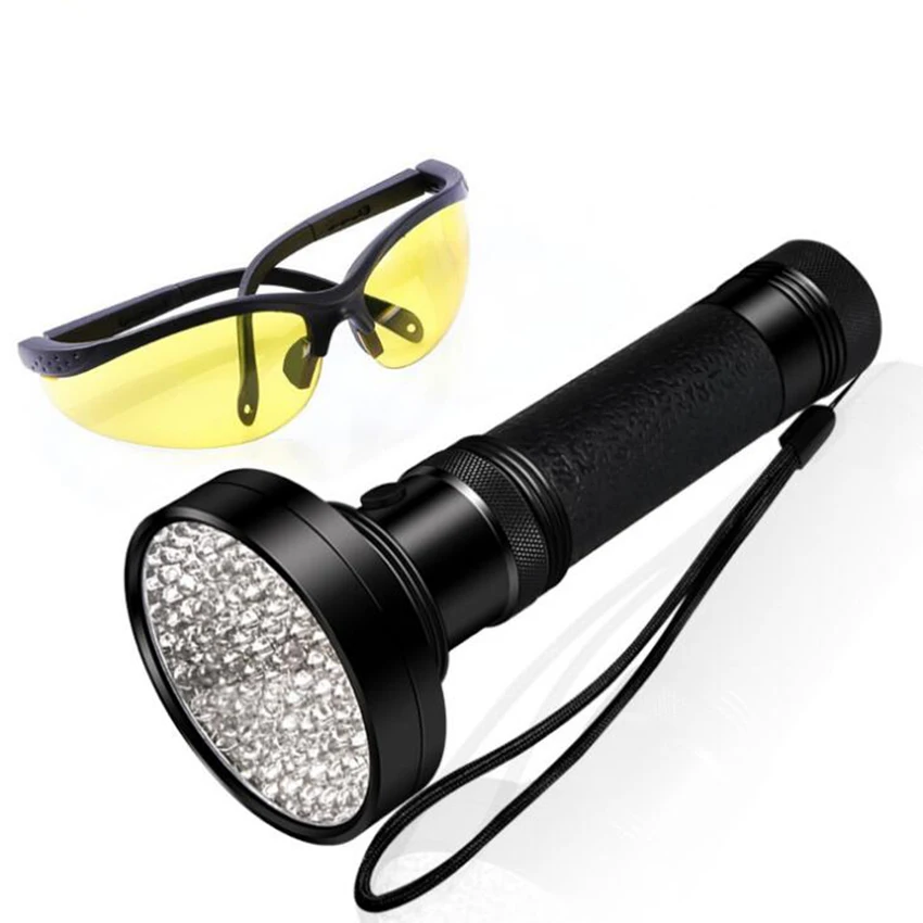 100 светодиодный фонарик 395nm Ультрафиолетовый фонарь лампа Blacklight детектор AA