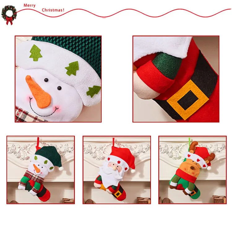 Веселые рождественские чулки для подарков детей мешок конфеты украшения Xmas