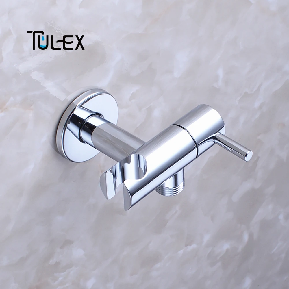 TULEX Кран угловой клапан с держателем водяной запорный клапан переключатель для душа контроль воды аксессуары для ванной комнаты хромированный
